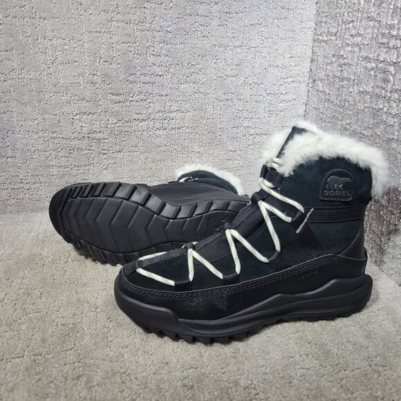 Sorel Ona RMX Glacy Womens US Size 10 Black Faux Fur Waterproof Mid Winter Boots - Picture 7 of 11